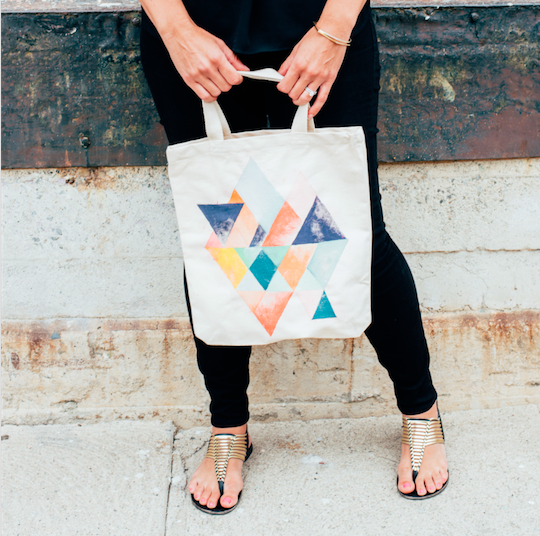 Geometric tote bag designer deals